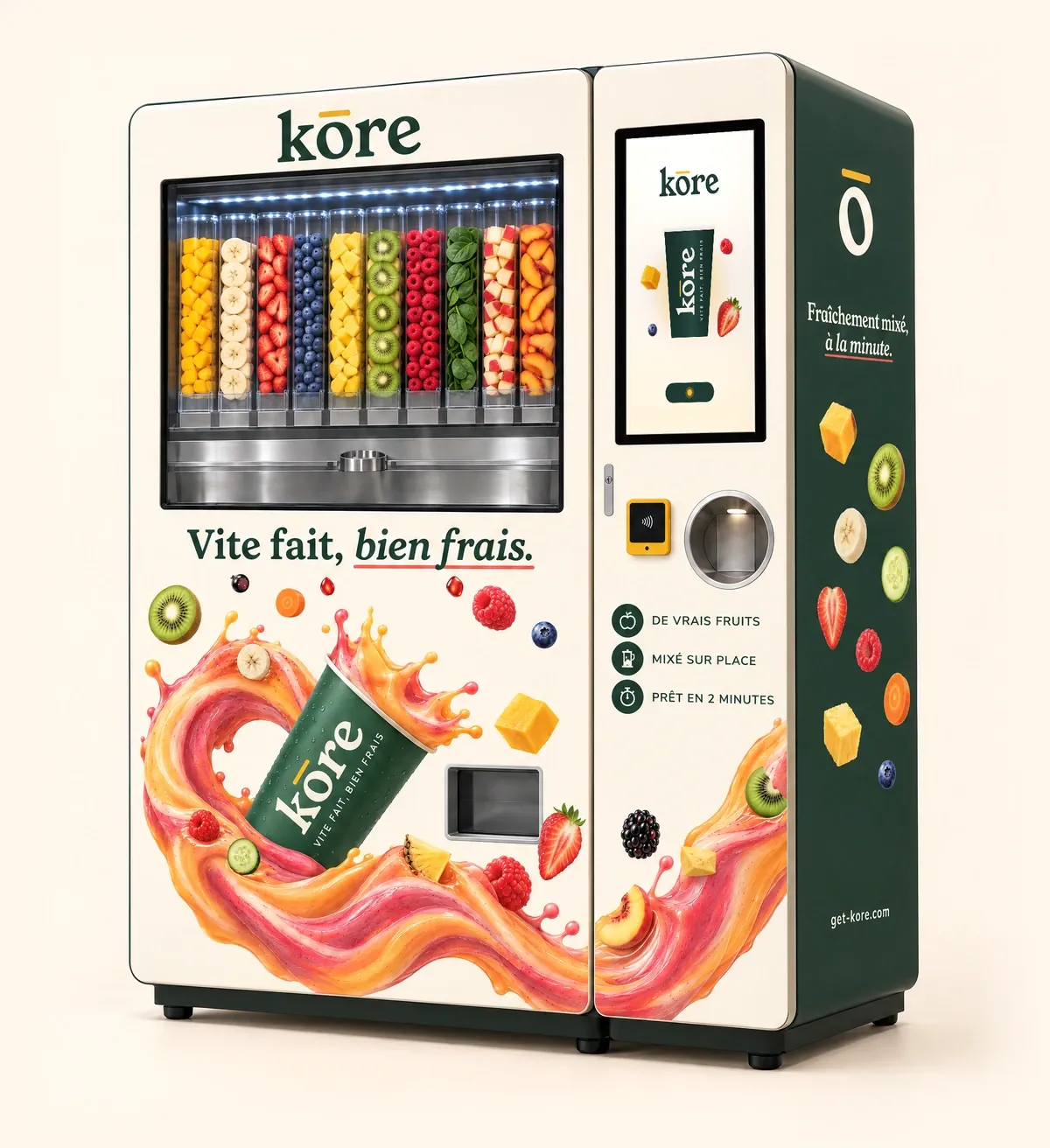 Kōre, distributeur automatique de boissons fraîches préparées à la commande (illustration)
